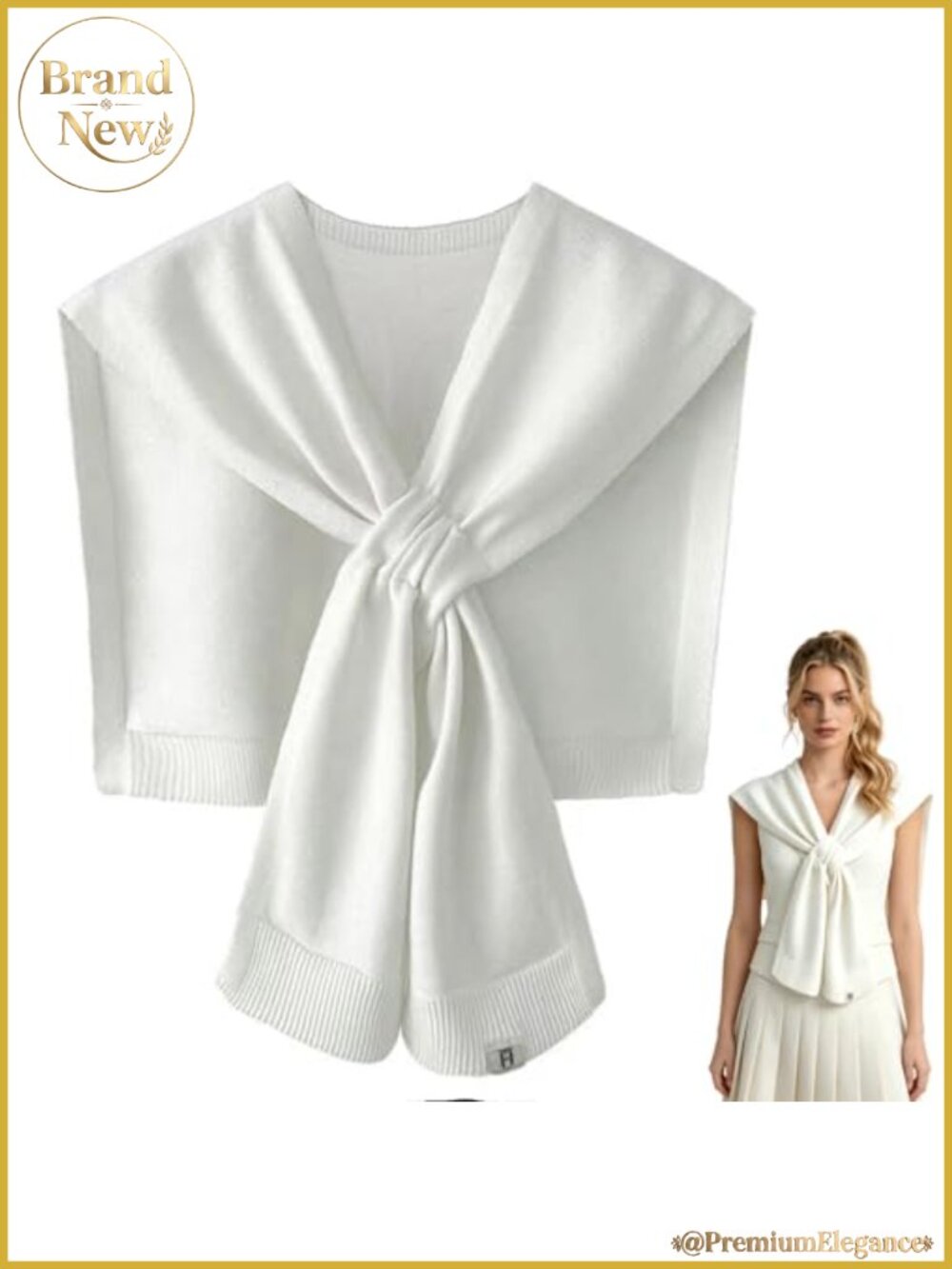 Knitted Shawl Wrap Acrylic Cotton for Office Travel